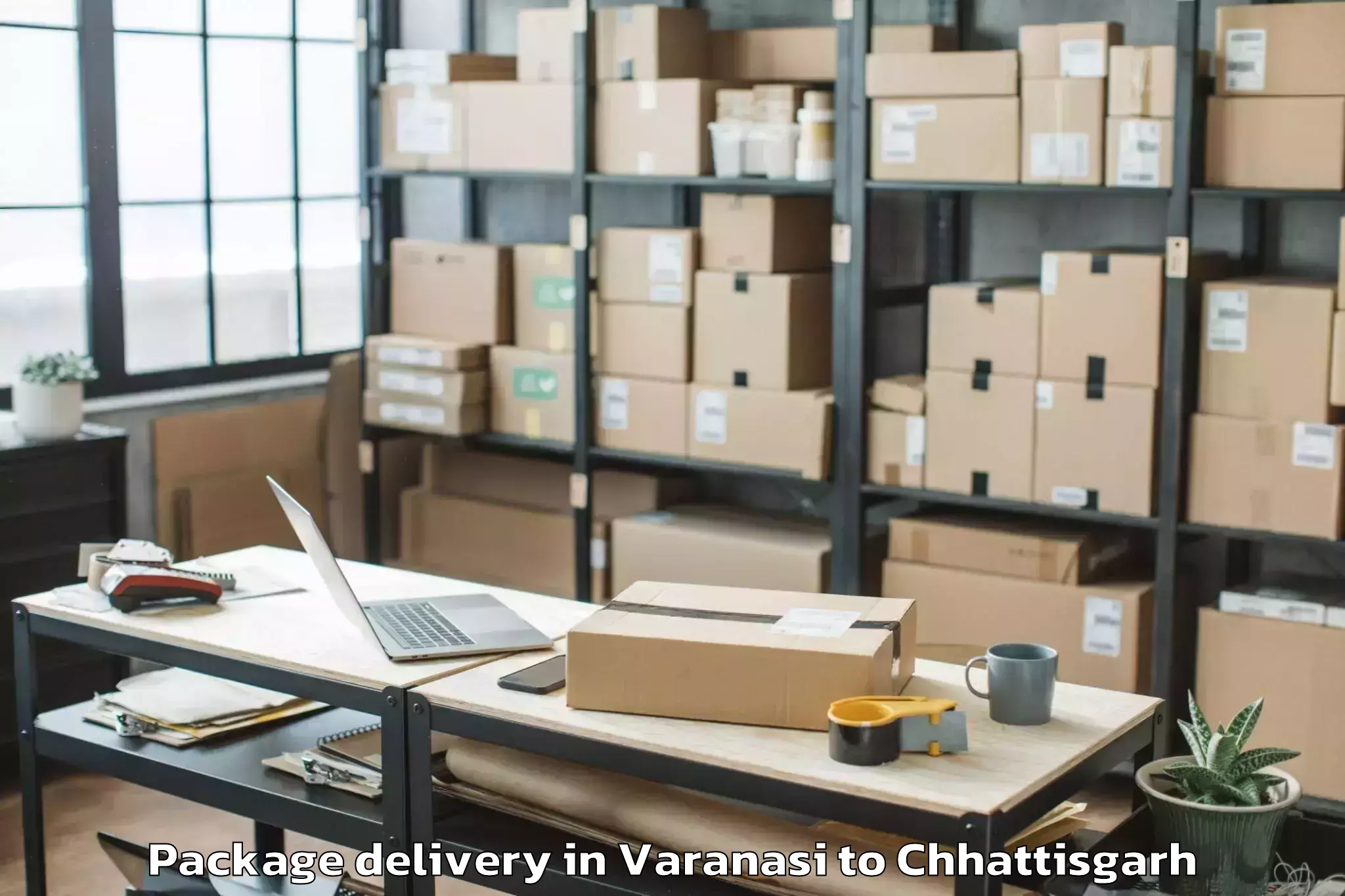 Affordable Varanasi to Gharghoda Package Delivery